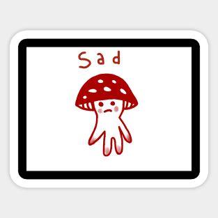 sad mushroom boy Sticker